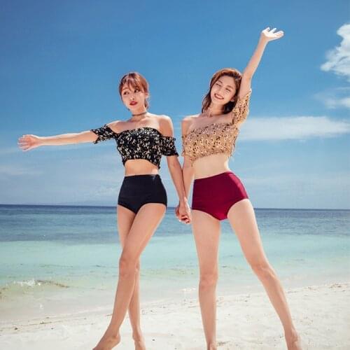 WISUWORE Swimwear Female Sexy Split Two-piece Bikini Size Chest Triangle New Printed Swimsuit Holiday Beach Swimsuit