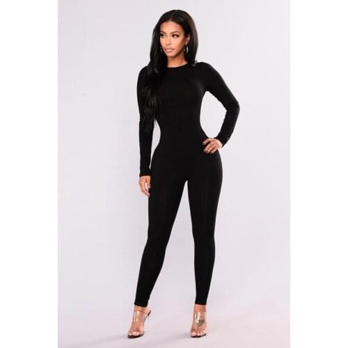 Summer New Fashion Sexy Womens Round Collar Long Sleeve Black Sports Tight Pants