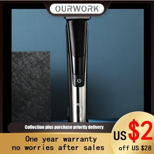 Ourwork New Shaved Head Electric Hair Clipper 0 Knife Head Electric Hair Clipper Haircut Portable LCD Hair Clipper