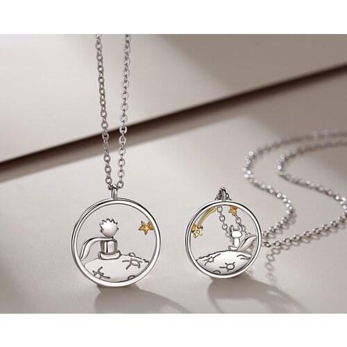 Fashion Couple Prince Little Fox Pendant Personality Necklace Valentines Day Anniversary Gift Jewelry