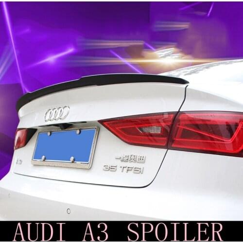 MONTFORD Fit For Audi A3 S3 Sedan 4 Doors 2014 2015 2016 Carbon Fiber Rear Roof Spoiler Tail Trunk Boot Lip Wing Decoration 1Pcs
