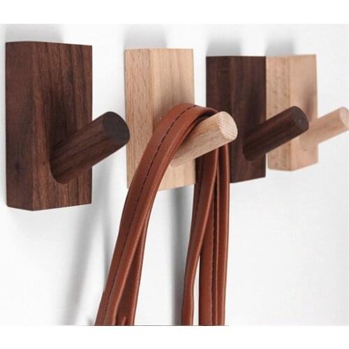 Natural Wooden Hook Hanger Wall For Coat Key Room Decoration Organizer Hooks Behind The Door Nordic Style