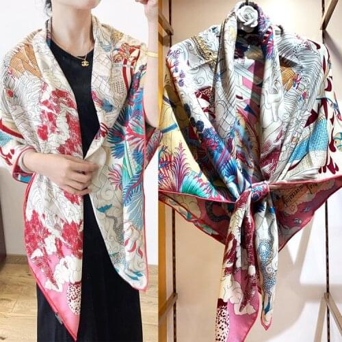 Brand New Big Square Winter Scarf Silk Cashmere Blend Wraps Shawls Handrolled "The universe disposition" Foulard Head Scarves