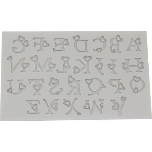 New Style 26 Uppercase Lovely English Lettered Cake Decoration Tool Liquid Silicone Chocolate Mold 15-482