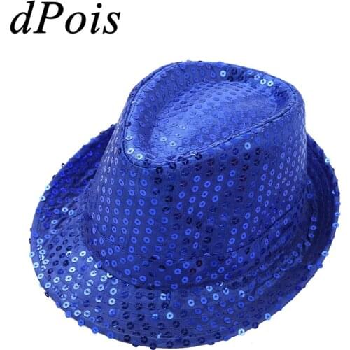 Unisex Kids Boys Girls Shiny Sequined Dance Hat Modern Jazz Dancing Cap Costumes Accessories Party Street Dancing Performance