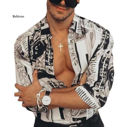 Men Shirt Blouse Top Long Sleeve Mens Autumn Loose Casual Daily Leopard Print Print Wild Shirt Top Autumn Casual Shirt Handsome