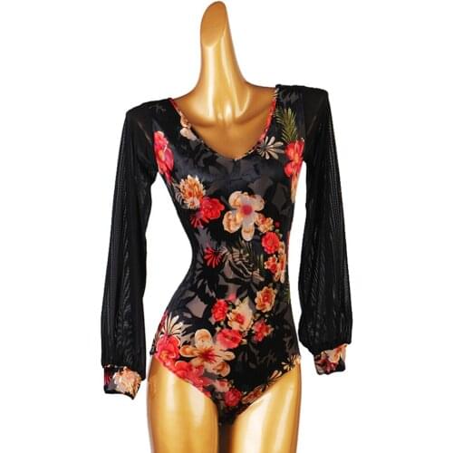 Custom Made Women Ballroom Dance Tops For Senior Long Sleeve