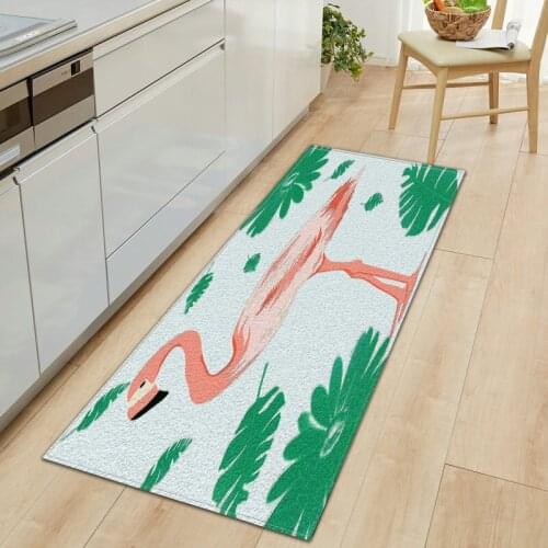 Nordic Flamingo Kitchen Carpet Entrance Door Mat Living Room Bedroom Sofa Floor Decoration Carpet Bathroom Water Absorption Rug