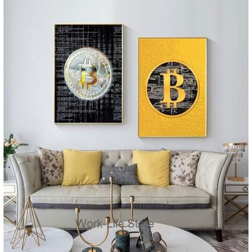 Modern Posters and Prints BITCOIN Pictures Canvas Painting Oil Painting Poster Modern Wall Art Pictures in Livingroom Home Decor