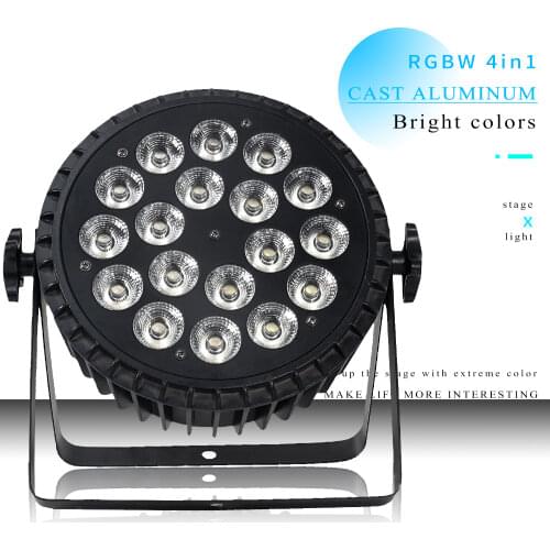 18pcs 18w RGBWA UV 6in1 LED Par Can Light 18x12w Flat Par Led DMX 512 Stage Lighting Wedding DJ Disco Light