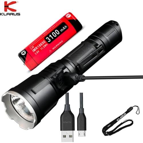 KLARUS XT11X USB Charging Tactical Flashlight Outdoor Sports Torch max 3200 lumen Rechargeable Light IMR18650 3100mAh li battery