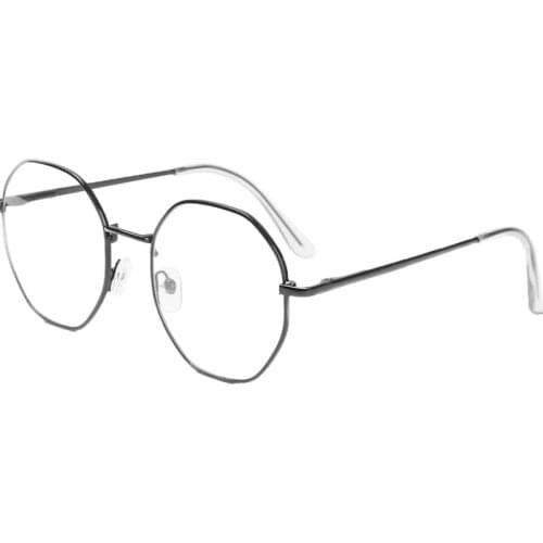 Unisex Octagonal Blue Light Blocking Glasses Vintage Octagon Round Frame Glasses Simple Metal Frame Vision Care Eyewear Eyeglass