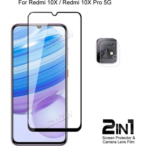 For Xiaomi Redmi 10X Pro 5G / Redmi 10X 5G Front Screen Protector Protective Tempered Glass & Camera Lens Film