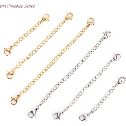 5/7.5/10cm Tone Extended Extension Tail Chain Lobster Clasps Connector For DIY Jewelry Making Findings Bracelet Necklace
