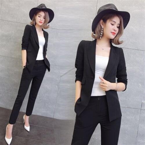 2 piece outfits for women Spring new style temperament Slim business office ladies OL uniform two-piece casual suit