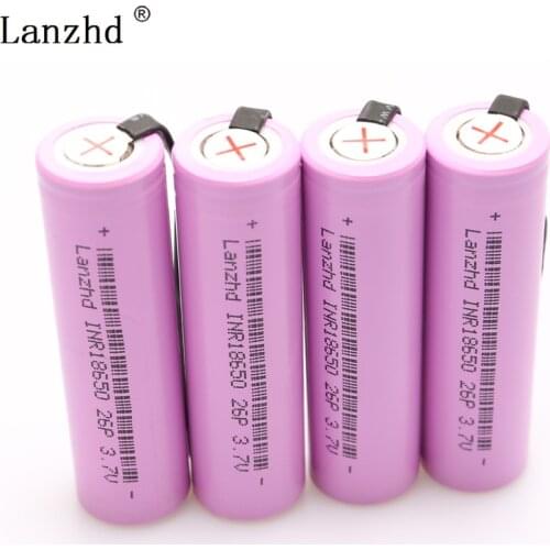 1--8PCS 18650 INR18650 Rechargeable Battery DIY Nickel Sheets battery 18650 batteries 20A Discharge 2600mAh Li-ion 3.7V