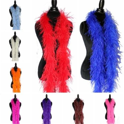 2Meters/Lot Colored Fluffy Ostrich Feather Boa Skirt Trim Shawl Ostrich Feathers for Clothes DIY Wedding Accessories Decoration