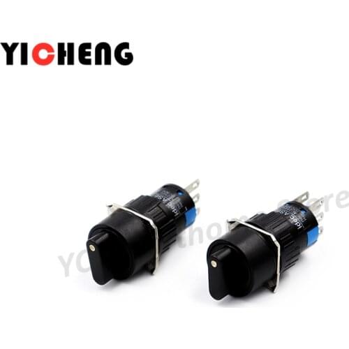 5Pcs AS6-Y Exquisite 16mm knob round switch button selection ,2 position3-pin 1NC1NO spdt,,3 position 6-pin 2NC2NO dpdt