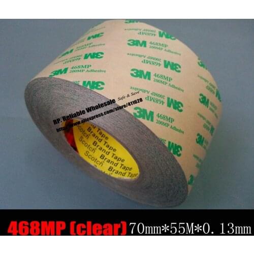 70mm *55M *0.13mm) 3M 468 MP 200MP Adhesive Transfer Tape High Temperature Resist, for Thermal Pads DIY, Laptop Housing Screen