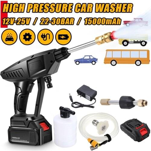 22-30 BAR Rechargeable Washing Pump Cordless Car Washer Mashine High Pressure Nozzle Hose Cleaner Water Gun For Makita Battery