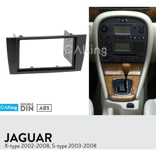 Car Fascia Radio Panel for JAGUAR X-type 2002-2008, S-type 2003-2008 (Black) Dash Kit Facia Plate Adapter Cover Bezel Console