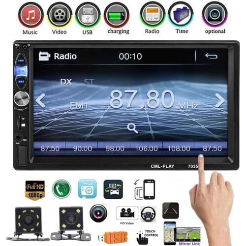 Car 2Din Bluetooth Handsfree Radio FM USB Mirror Link Reverse Image MP5 Player