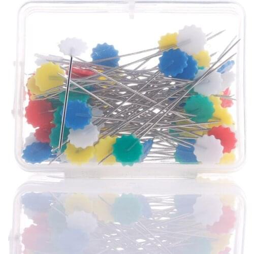 100pcs Sewing patchwork pins flower pin sewing pin Flower Head Pins With Box