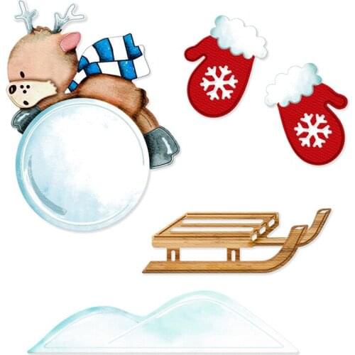 CH 2020 New Arrival Snowball Deer Stencil Metal Cutting Dies For Scrapbooking Practice Hands-on DIY Album Card Handmade