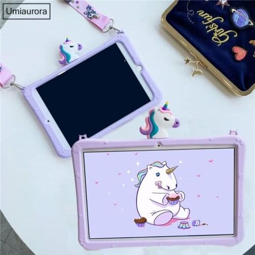 Kids Cartoon Shockproof Silicone Tablet Protect Case For Samsung Galaxy Tab A 8.0" T290 SM-T295 2019 Stand Cover Coque + Straps