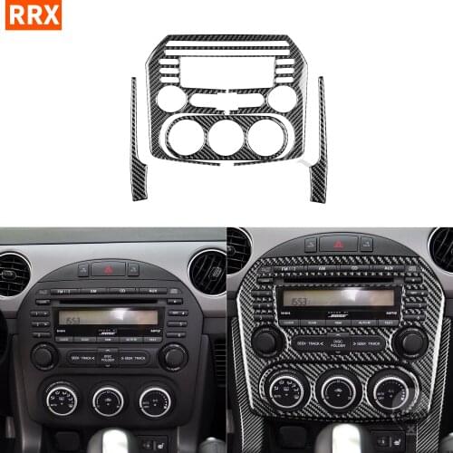 For Mazda MX-5 Miata MX5 NC 2009 2010 2011 2012 2013 2014 2015 Carbon Fiber Sticker Air Conditioning AC CD Player Panel Strips