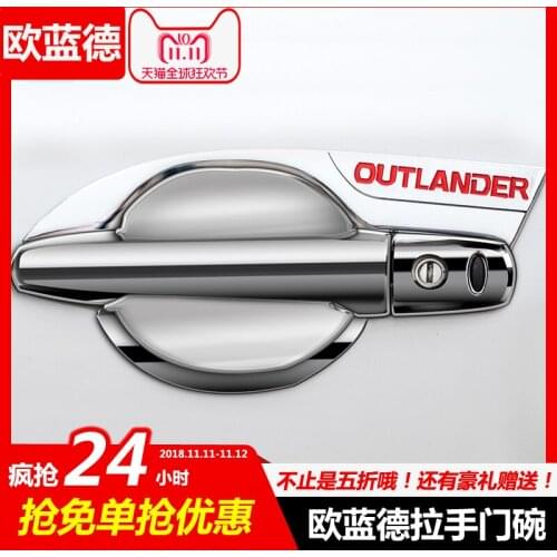 For Mitsubishi Outlander 2013-2018 High-quality ABS Chrome and stainless steel Door Handle Cover Car-styling Car-covers