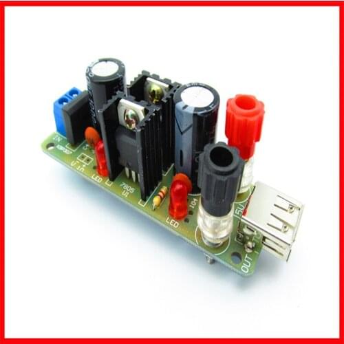 Dual LM7805 expansion current regulator module hand crank generator 5V3A voltage regulator module kit solar voltage regulator