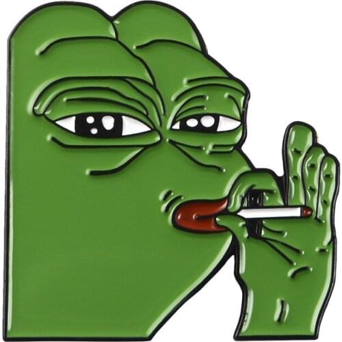 New Tide Cartoon Pepe The Frog Meme Enamel Pins Shooting Pyramid Thinking Drinking Animal Brooch Badge Jewelry Gift for Friends