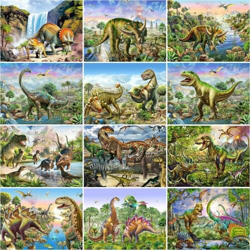 Evershine 5D DIY Diamond Painting Dinosaur Full Square Round Diamond Embroidery Animal Mosaic Rhinestones Handicrafts Gift