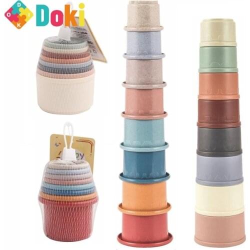 Doki Toy 8pcs Of Set Baby Stacking Cup Toys Interesting Early Educational Baby Bath Toys Stack Tower Gift For Baby Boy And Girl
