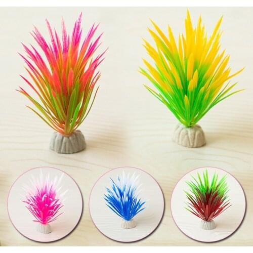 Artificial Plastic Big Leaf Grass Fish Tank Aquarium Submarine Fake Simulation Kelp Water Plant Landscape Ornament Decoration