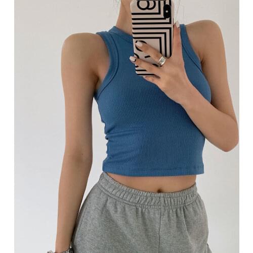 Korean Off Shoulder Sleeveless Solid Tees Fashion Brand Summer Style Hipster Streetwear Slim Ulzzang Casual Y2k Top New