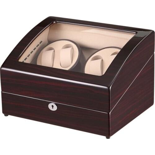 Watch Winder ,LT Wooden Automatic Rotation 4+6 Watch Winder Storage Case Display Box (Open the stop/ With LED Light)