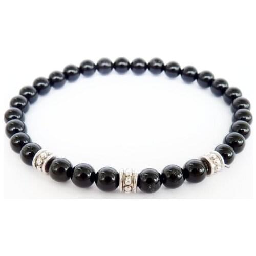 Fashion bracelets 6MM Black Onyx Bracelet Beaded Round Mala Beads Bracelet Gift Mala beadbracelets yoga bracelets