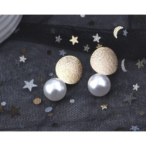 Fashion Stud Earrings Creative Jewelry Round Pearl Earrings For Women Gold Color Earing Earings Jewelry Kolczyki Pendientes J132