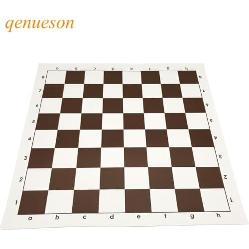 New High Quality Chessboard Set 43cm* 43cm Brown PVC Material Chess Game Accessories Portable Soft Standard Board Games qenueson