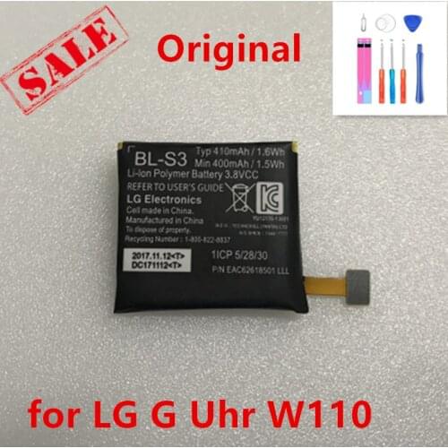 New 410mAh BLS3 Li-Polymer Replacement Battery For LG G Watch R Uhr W110 W150 BL-S3 Original Accumulator