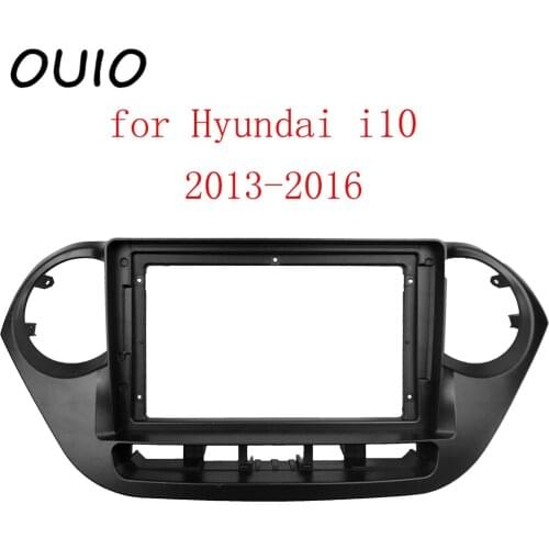 OUIO 9 inch car dashboard Double Din DVD frame decoration kit dashboard panel suitable for Hyundai i10 2013-2016 frame