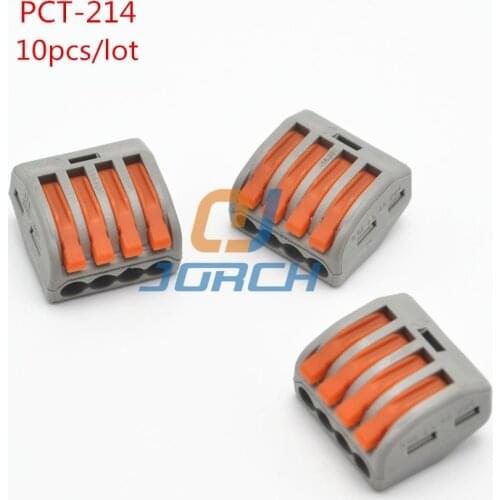 PCT-214 Universal Compact Wire Wiring Connector 4 pin Conductor Terminal Block With Lever 0.08-2.5mm2
