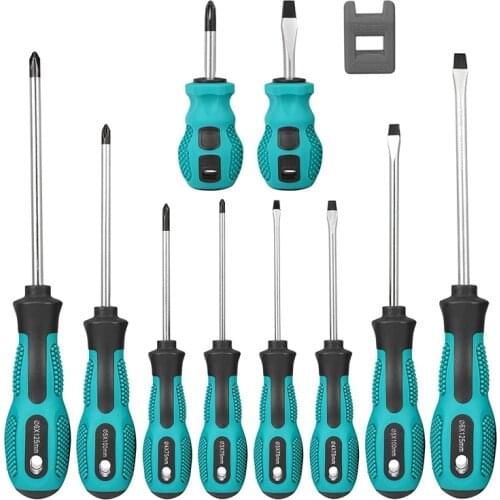 PENGGONG 10 PCS Magnetic Screwdriver Set 5 Phillips and 5 Flat Head Precision Screwdriver Cushion Grip and Non-Slip CNIM Hot