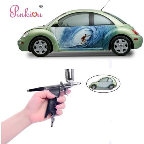 Pinkiou Dual Action 0.3mm Needle Airbrush Kit For Painting Cars Bicycle Tattoos Aerograph Air Gun Tattoo Machine