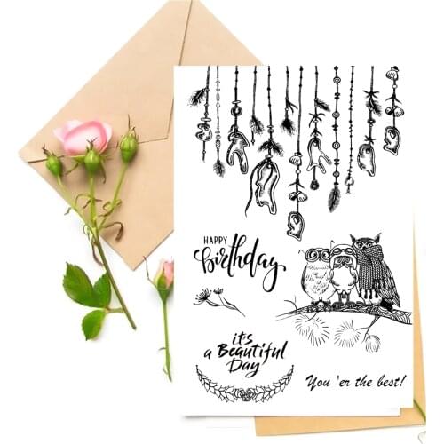 Owl / Happy Birthday Transparent Clear Stamps For DIY Scrapbooking/Card Making Stamps Fun Decoration Supplies