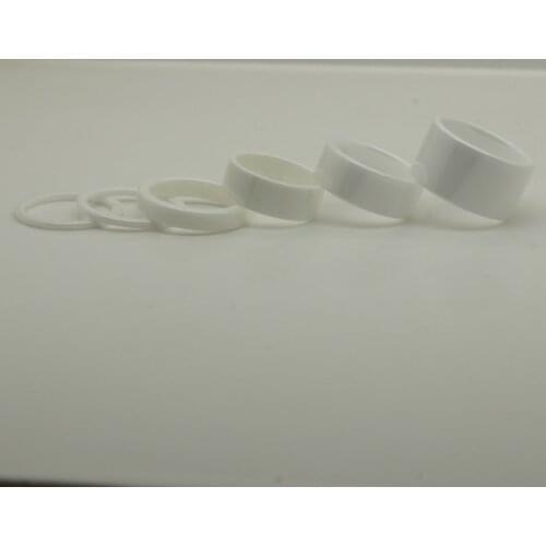 Rare & simple 4mm width pipe cut white hi-tech scratch proof ceramic ring 1pc