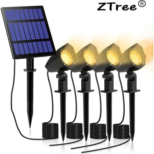 Solar Landscape Spotlights 4-IN-1 Solar Spot Lights IP65 Waterproof Garden Lawn Lamp Outdoor Wall Uplight for Patio Yard Pathway