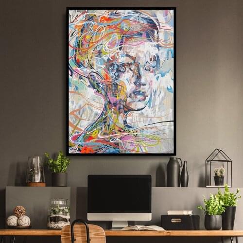 Modern Room Print Set 8 Graffiti Wall Painting Abstract Woman Face Trends Studio Home Office Art No Frame Pictures